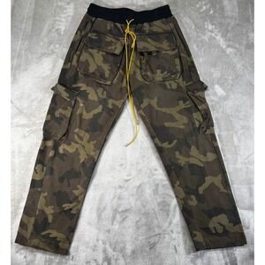MNML Camo Cargo Pants Mens‎ M drawstring military utility Snap Button Streetwear